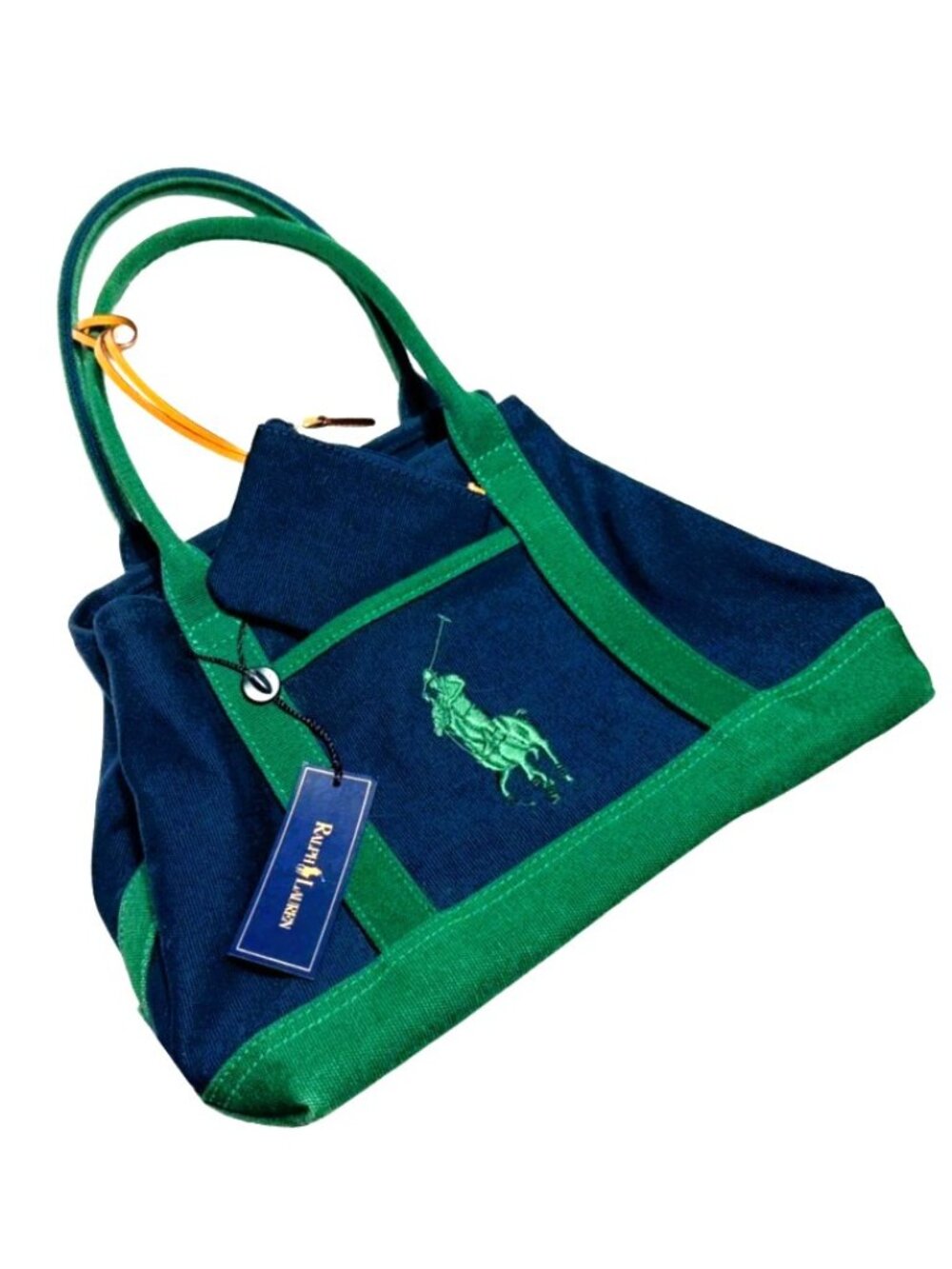 RALPH LAUREN Signature Embroidered Pony Adjustable Size Tote Bag NEW w tag